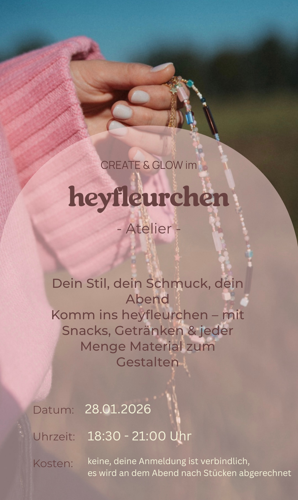 Create & Glow - Offener Abend im Atelier Fleurchen