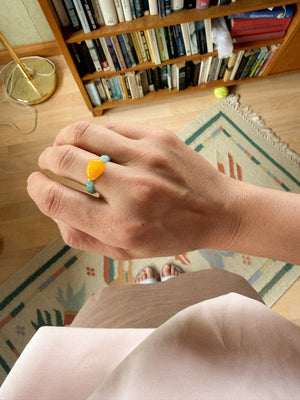 Fingerring - Alli II Amazonit & gelber Naturstein