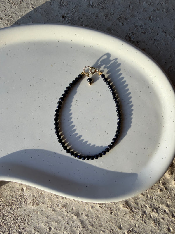 Heilsteinarmband / blauer Goldfluss - Romy