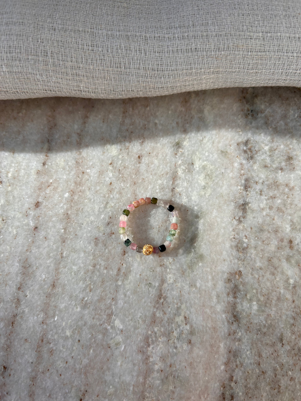 Fingerring - Luana - Natursteinperlen bunt