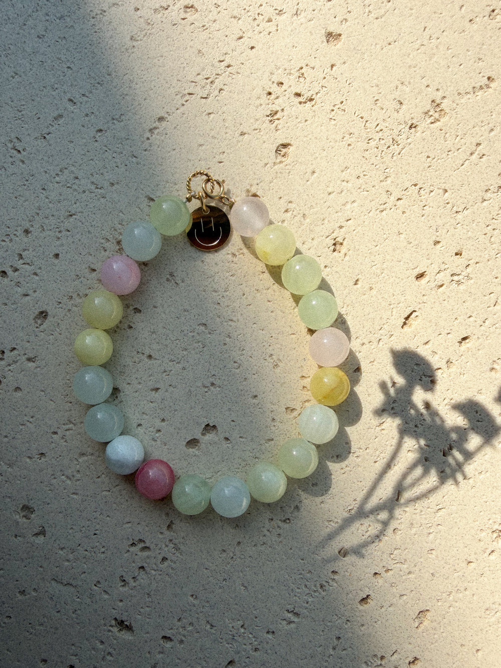 Natursteinarmband - Lotte II mit Smily Gravur