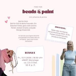 Beads & Paint I 13.11.2026 - Kombikurs aus Schmuckerstellung und Keramik bemalen
